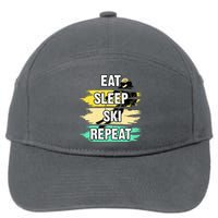 Eat Sleep Ski Repeat 7-Panel Snapback Hat