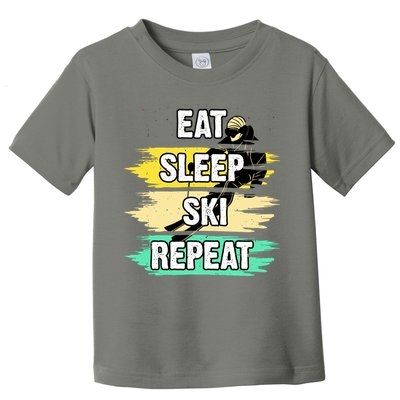 Eat Sleep Ski Repeat Toddler T-Shirt