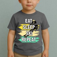 Eat Sleep Ski Repeat Toddler T-Shirt