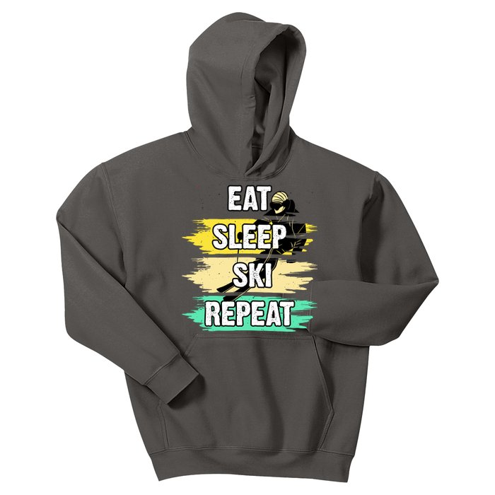 Eat Sleep Ski Repeat Kids Hoodie