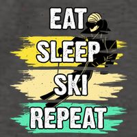Eat Sleep Ski Repeat Vector Backpack