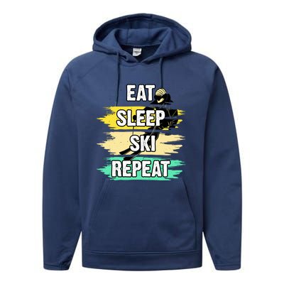 Eat Sleep Ski Repeat Performance Fleece Hoodie