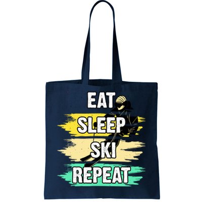 Eat Sleep Ski Repeat Tote Bag