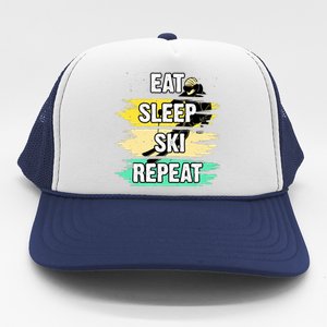 Eat Sleep Ski Repeat Trucker Hat