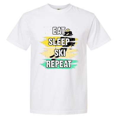 Eat Sleep Ski Repeat Garment-Dyed Heavyweight T-Shirt