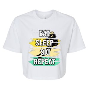 Eat Sleep Ski Repeat Bella+Canvas Jersey Crop Tee