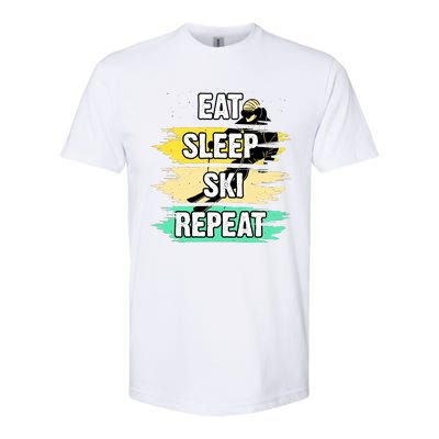 Eat Sleep Ski Repeat Softstyle® CVC T-Shirt