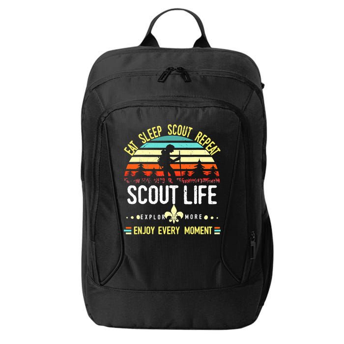 Eat Sleep Scout Repeat Vintage Scouting Scout Life City Backpack