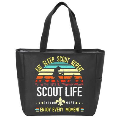 Eat Sleep Scout Repeat Vintage Scouting Scout Life Zip Tote Bag