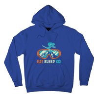 Eat Sleep Ski Vintage Retro Skiing Winter Sports Funny Gift Hoodie