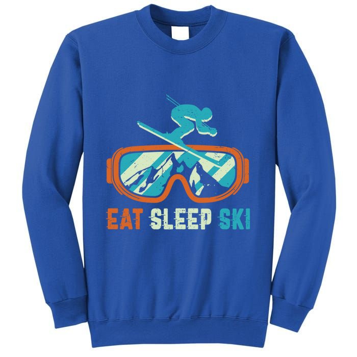 Eat Sleep Ski Vintage Retro Skiing Winter Sports Funny Gift Sweatshirt