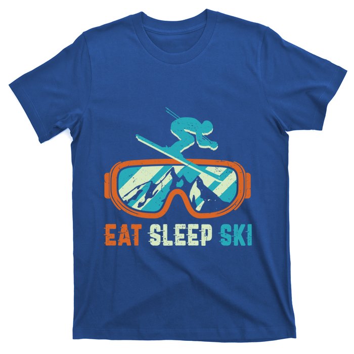 Eat Sleep Ski Vintage Retro Skiing Winter Sports Funny Gift T-Shirt