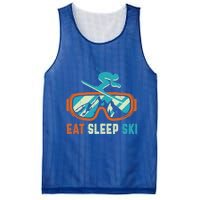 Eat Sleep Ski Vintage Retro Skiing Winter Sports Funny Gift Mesh Reversible Basketball Jersey Tank