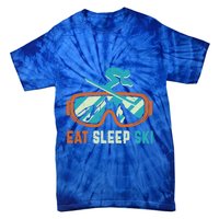 Eat Sleep Ski Vintage Retro Skiing Winter Sports Funny Gift Tie-Dye T-Shirt