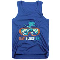 Eat Sleep Ski Vintage Retro Skiing Winter Sports Funny Gift Tank Top