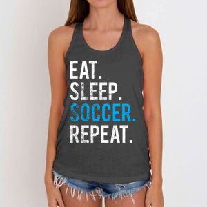 Eat Sleep Soccer Repeat Cute Gift Soccer Player And Coach Gift Women's Knotted Racerback Tank