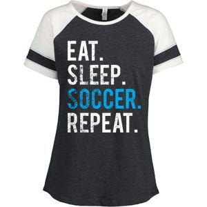 Eat Sleep Soccer Repeat Cute Gift Soccer Player And Coach Gift Enza Ladies Jersey Colorblock Tee