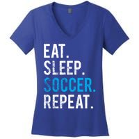 Eat Sleep Soccer Repeat Cute Gift Soccer Player And Coach Gift Women's V-Neck T-Shirt