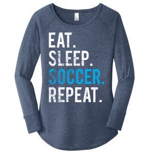 Eat Sleep Soccer Repeat Cute Gift Soccer Player And Coach Gift Women's Perfect Tri Tunic Long Sleeve Shirt