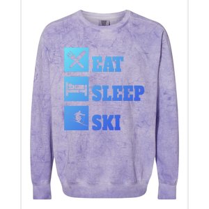 Eat Sleep Ski Cool Gift Colorblast Crewneck Sweatshirt