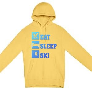 Eat Sleep Ski Cool Gift Premium Pullover Hoodie