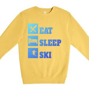 Eat Sleep Ski Cool Gift Premium Crewneck Sweatshirt