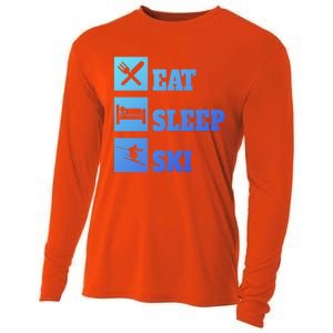 Eat Sleep Ski Cool Gift Cooling Performance Long Sleeve Crew