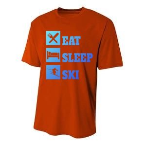 Eat Sleep Ski Cool Gift Performance Sprint T-Shirt