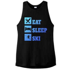 Eat Sleep Ski Cool Gift Ladies PosiCharge Tri-Blend Wicking Tank