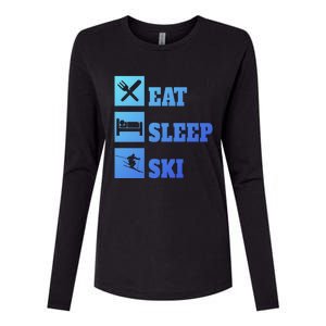 Eat Sleep Ski Cool Gift Womens Cotton Relaxed Long Sleeve T-Shirt