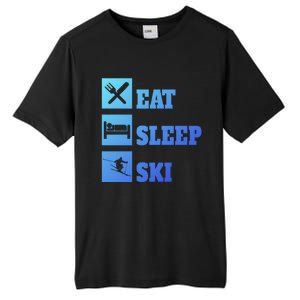 Eat Sleep Ski Cool Gift Tall Fusion ChromaSoft Performance T-Shirt