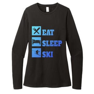 Eat Sleep Ski Cool Gift Womens CVC Long Sleeve Shirt