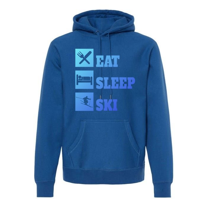 Eat Sleep Ski Cool Gift Premium Hoodie