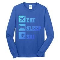 Eat Sleep Ski Cool Gift Tall Long Sleeve T-Shirt