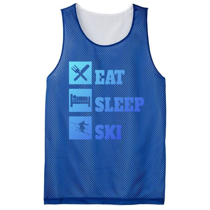 Eat Sleep Ski Cool Gift Mesh Reversible Basketball Jersey Tank