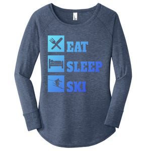 Eat Sleep Ski Cool Gift Women's Perfect Tri Tunic Long Sleeve Shirt