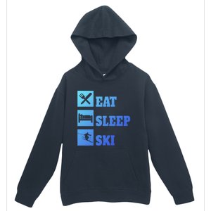 Eat Sleep Ski Cool Gift Urban Pullover Hoodie