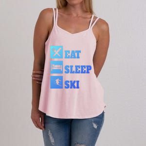 Eat Sleep Ski Cool Gift Women's Strappy Tank