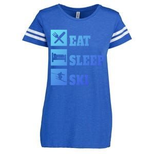 Eat Sleep Ski Cool Gift Enza Ladies Jersey Football T-Shirt