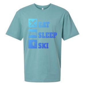 Eat Sleep Ski Cool Gift Sueded Cloud Jersey T-Shirt