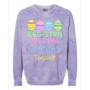 Eggstra Special Substitute Teacher Easter Christmas Colorblast Crewneck Sweatshirt