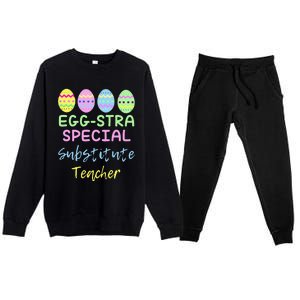 Eggstra Special Substitute Teacher Easter Christmas Premium Crewneck Sweatsuit Set