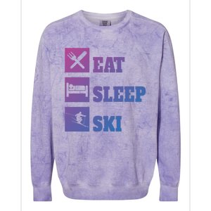 Eat Sleep Ski Cool Gift Colorblast Crewneck Sweatshirt