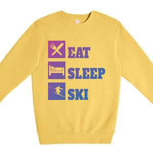 Eat Sleep Ski Cool Gift Premium Crewneck Sweatshirt