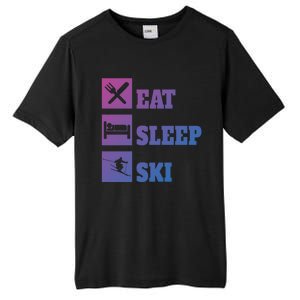 Eat Sleep Ski Cool Gift Tall Fusion ChromaSoft Performance T-Shirt