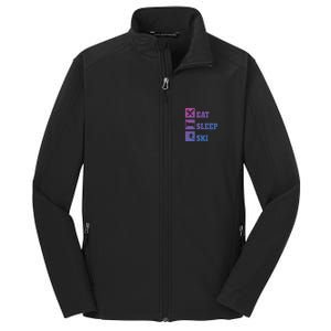 Eat Sleep Ski Cool Gift Core Soft Shell Jacket