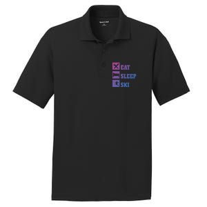 Eat Sleep Ski Cool Gift PosiCharge RacerMesh Polo