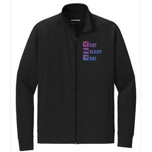 Eat Sleep Ski Cool Gift Stretch Full-Zip Cadet Jacket