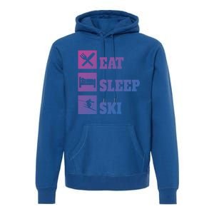 Eat Sleep Ski Cool Gift Premium Hoodie