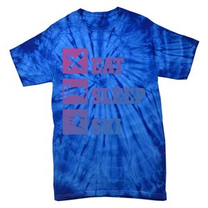 Eat Sleep Ski Cool Gift Tie-Dye T-Shirt